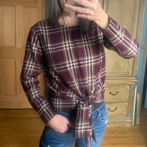2/$10 Lord & Taylor Design Lab Plaid Top XS